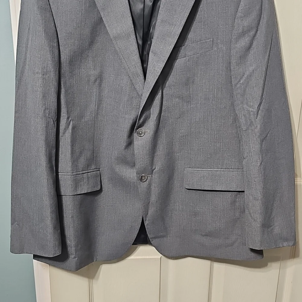 Holbrook World Traveler Gray Lt Blue Poly-Blend Sports Jacket 46R Great PreOwned